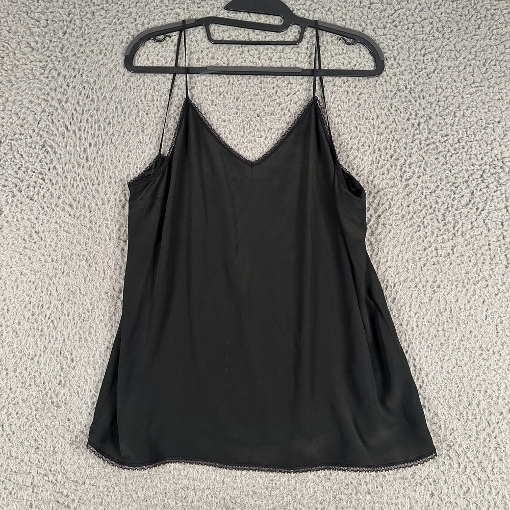 Vtg Gucci Top Camisole Blouse Womens Size 42 Black Silk Blend Made In Italy